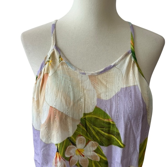 FARM RIO ANTHROPOLOGIE TOP SZ S SWING TANK FLORAL SUMMER HAWAIIAN COQUETTE GIRLY - Picture 3 of 11